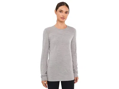 Icebreaker 260 Tech Merino Baselayer Long Sleeve Crewe Women's Clothing Metro Heather: Md, Wool In Yellow
