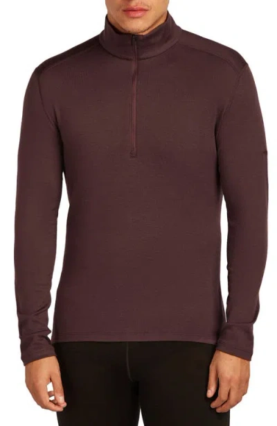 Icebreaker 260 Tech Merino Wool Half Zip Pullover In Brown