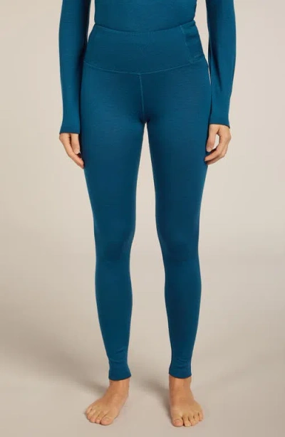 Icebreaker 260 Tech Merino Wool High Waist Leggings In Blue