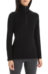 Icebreaker 260 Tech Wool Half Zip Pullover In Black