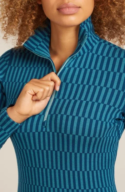 Icebreaker 260 Vertex Merino Wool Half Zip Top In Blue