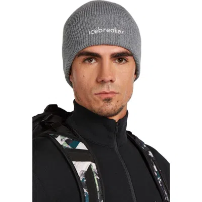 Icebreaker All Day Togue Merino Wool Beanie In Gray