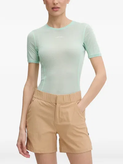 Icebreaker Featherlight Logo-print Short-sleeve Base Layer In Green