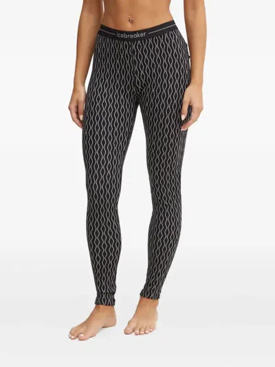 Icebreaker Geometric-pattern Leggings In Black
