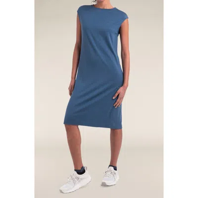 Icebreaker Granary Cap Sleeve Merino Wool T-shirt Dress In Blue