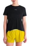 Icebreaker Lyocell & Merino 125 Cool-lite Speed Split Back T-shirt In Black