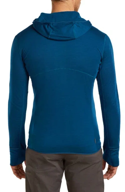 Icebreaker Lyocell & Merino 200 Realfleece Descender Hooded Jacket In Blue