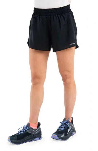 Icebreaker Lyocell & Merino Blend 125 Zoneknit Speed Shorts In Black