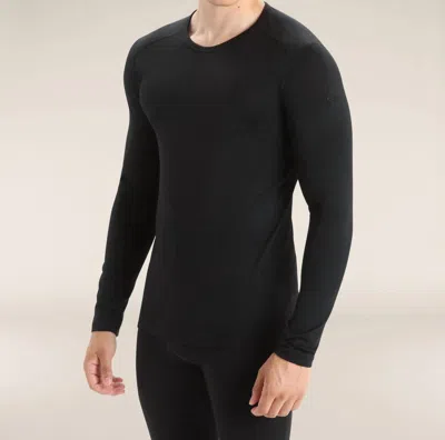 Icebreaker Men's 200 Oasis Long Sleeve Crewe Thermal Top In Black
