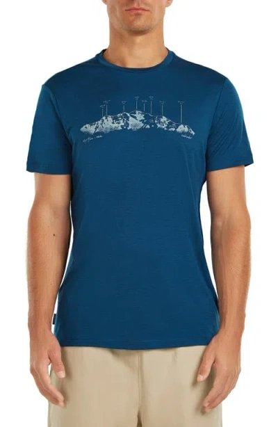 Icebreaker Merino 150 Tech Lite Graphic T-shirt In Blue