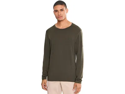 Icebreaker Merino 200 Oasis Long Sleeve Crewe Men's Clothing Dark Loden: Sm In Animal Print