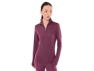 Icebreaker Merino 200 Oasis Long Sleeve Half Zip Women's Clothing Dark Berry: Lg, Wool