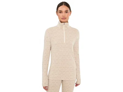 Icebreaker Merino 260 Oasis Vertex Long Sleeve 1/2 Zip Alpine Geo Women's Clothing Undyed/cumin: Lg, Wool In Neutral