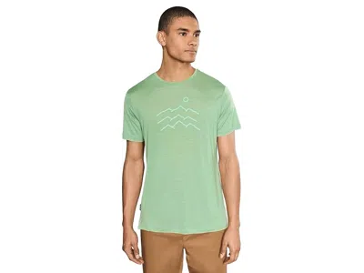 Icebreaker Merino Blend 125 Cool-litetm Sphere Short Sleeve T-shirts Across The Peaks In Green