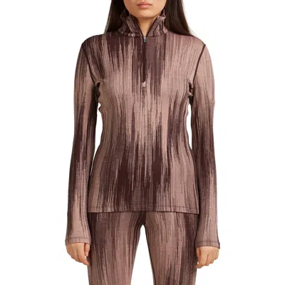 Icebreaker Merino Wool 260 Vertex Half Zip Top In Brown