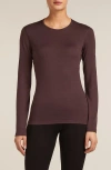 Icebreaker Oasis Long Sleeve Merino Wool Base Layer Tee In Brown