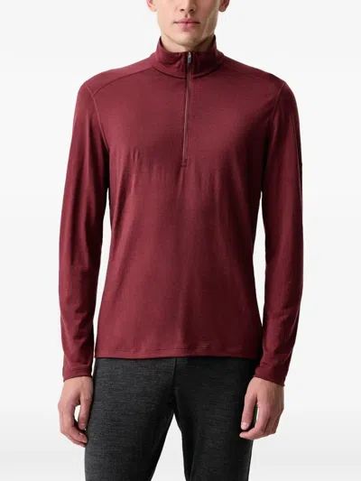 Icebreaker Oasis Quarter-zip Long-sleeve Jumper In Red