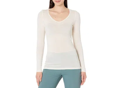 Icebreaker Siren Merino Long Sleeve Sweetheart Women's Clothing Snow: Md, Jersey/lycra/nylon In White