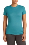 Icebreaker Tech Lite Iii Merino Wool Crewneck Shirt In Blue