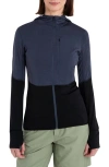 Icebreaker Tencel & Merino 200 Realfleece Descender Zip Hoodie In Blue
