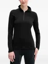 Icebreaker Zip-neck Merino-wool Top In Black