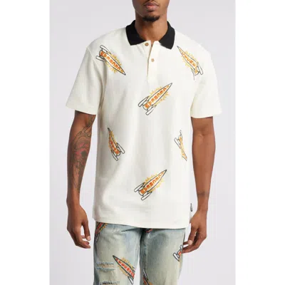 Icecream Anchor Embroidered Polo In Antique White