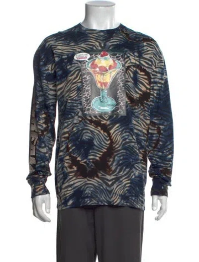 Pre-owned Icecream Animal Print Crew Neck T-shirt In Blue