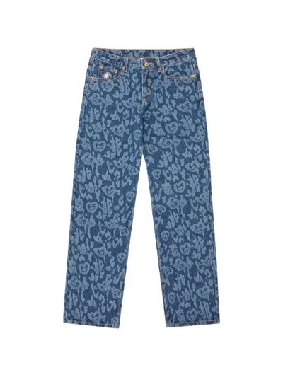 Icecream Appliqué-detail Jeans In Blue