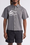 Icecream Arcade Short Sleeve Button-up Shirt In Black