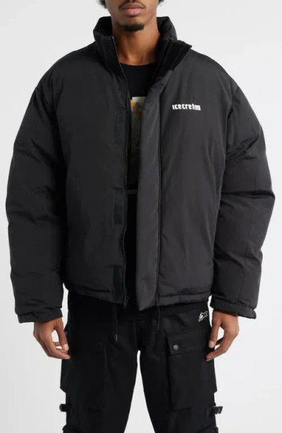 Icecream Archie Graphic Puffer Jacket In Black
