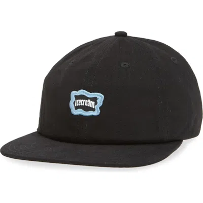 Icecream Arctic Cotton Twill Baseball Cap In Black