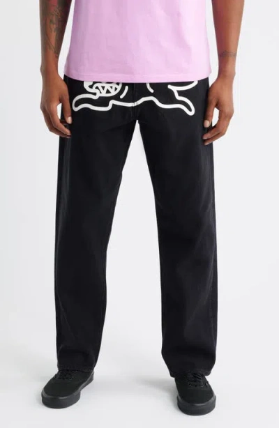 Icecream Ash Vanilla Fit Running Dog Appliqué Jeans In Pink