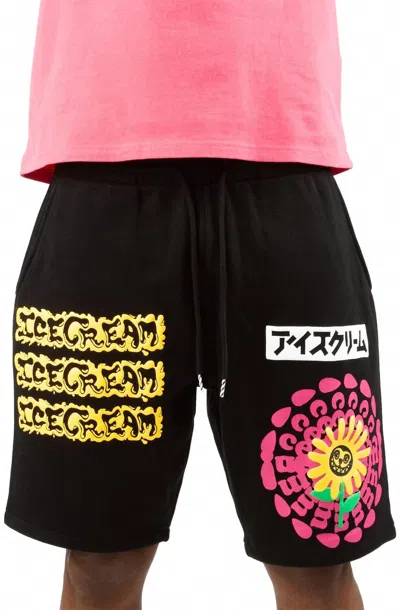Icecream Avalanche Graphic Prints Short In Black