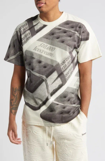 Icecream Bands Cotton Graphic T-shirt In Antique White