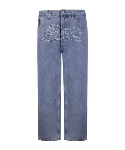 Icecream Running Dog Embroidered Jeans In Blue