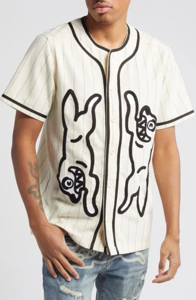 Icecream Benny The Jet Rodriguez Baseball Button-up Shirt In 复古白
