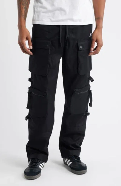 Icecream Big Bag Cotton Twill Cargo Pants In Black