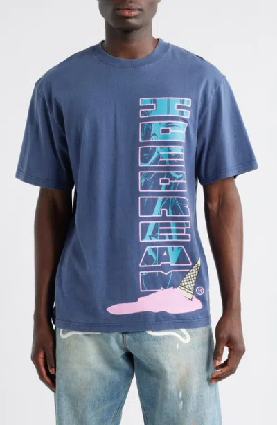 Icecream Big Time Oversize Graphic T-shirt In Blue