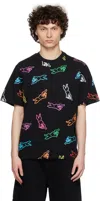 Icecream Black All-over Running Dog T-shirt In Black