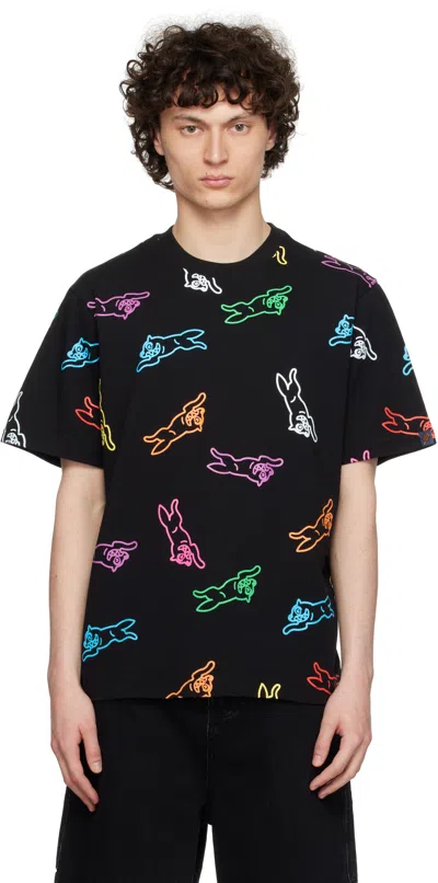 Icecream Black All-over Running Dog T-shirt