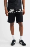 Icecream Black Dog Denim Shorts In Black