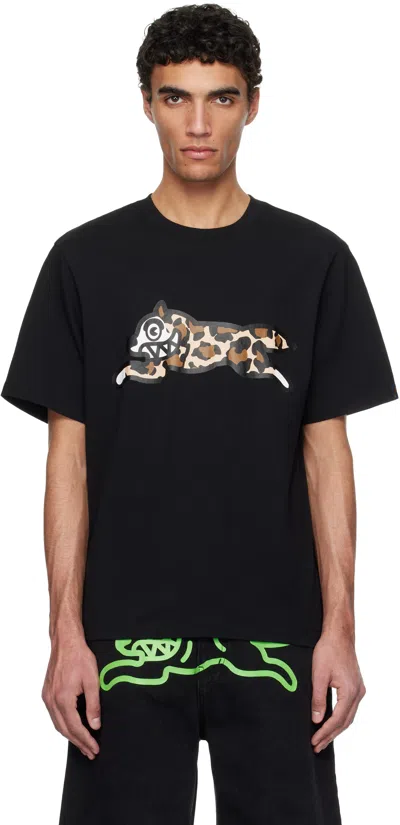 Icecream Black Running Dog T-shirt