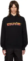 Icecream Black Soft Serve Sparkle Popover Hoodie In Black