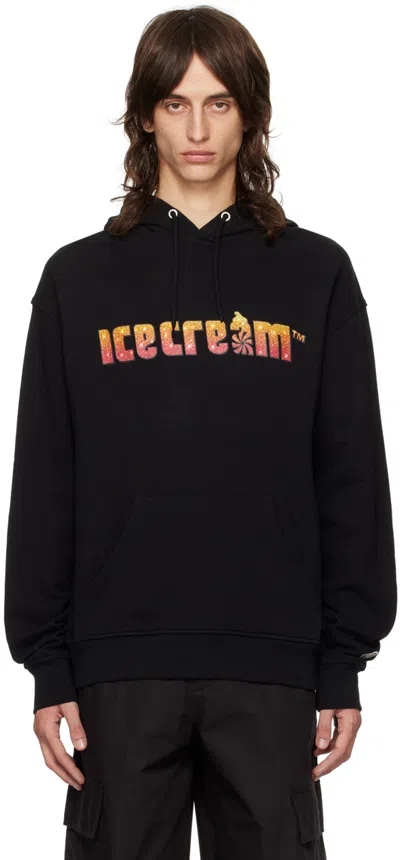 Icecream Black Soft Serve Sparkle Popover Hoodie