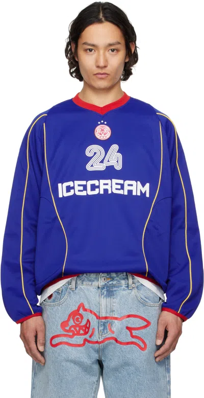 Icecream Icon Football Long Sleeve Jersey In Blue