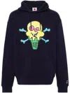 Icecream Cones And Bones Cotton Hoodie In Blue