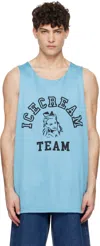 Icecream Blue 'team Ice Cream' Reversible Tank Top In Blue