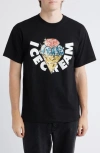 Icecream Bouquet Cotton T-shirt In Black