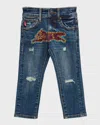 ICECREAM BOY'S JEANS W/ EMBROIDERED CAT