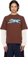 Icecream Running Dog Layered Ls T-shirt In Brown